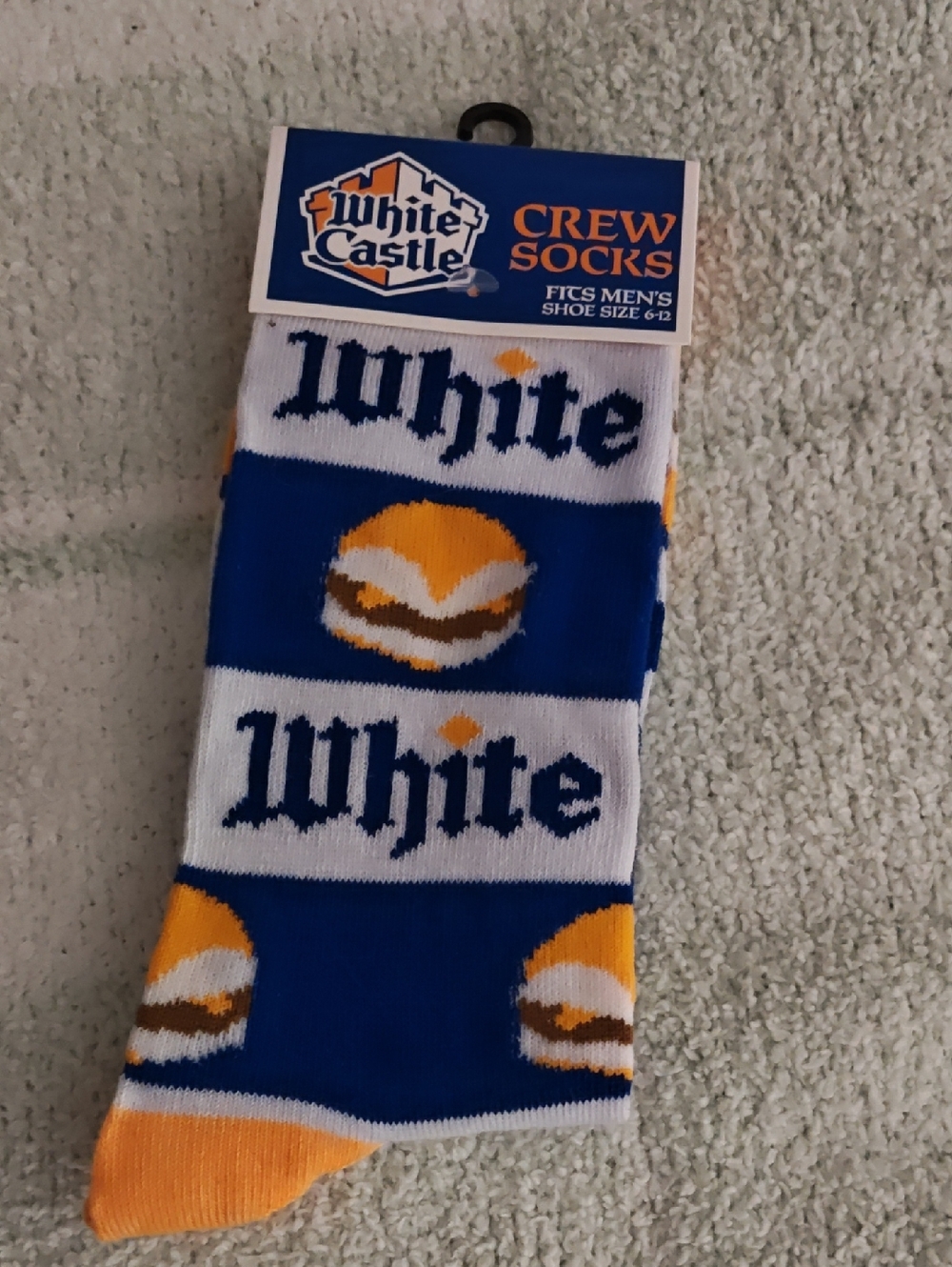 Men’s Crew Socks – Blue, White & Orange